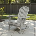 thumbnail image 2 of Tcbosik 2 Pack Folding Adirondack Chairs, Solid Wood Lawn Chair, Accent Chair for Deck, Garden, Patio, Poolside, Gray, 2 of 11