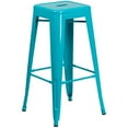 thumbnail image 2 of Home Square 30" Metal Backless Bar Stool in Crystal Blue - Set of 3, 2 of 6