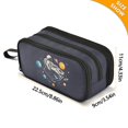 thumbnail image 4 of FORMRS Pencil Case with 3 Compartments Zipper Pouch, Elementary School Level and up, Black Record, 4 of 8