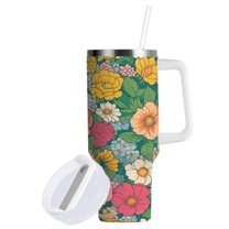 Yayeee Tumbler with Straw and Handle 40oz Stainless Steel Leak-Proof Lid Vacuum Insulated Water Bottle