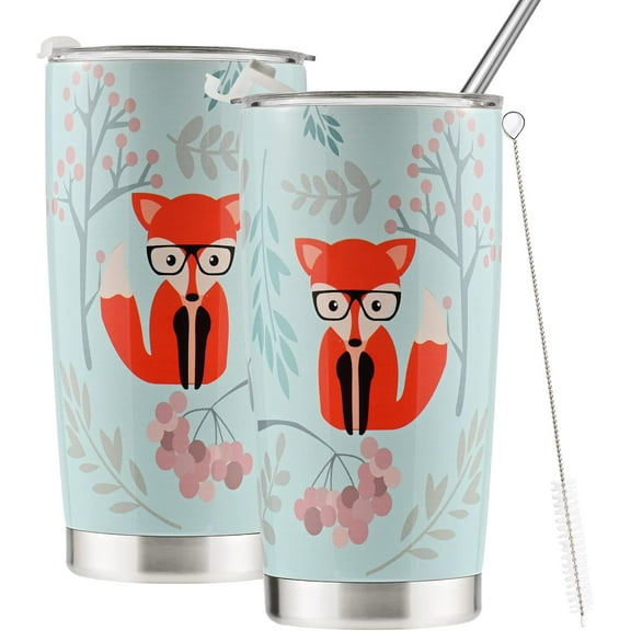 Fox Gifts for Women, Birthday Gifts for Fox Lover, Mothers Day Gifts for Fox Mom- Best Friend Funny Gifts for Women Birthday Christmas 20oz Stainless Steel Fox Tumbler