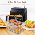 thumbnail image 2 of Air Fryer Rack, 3 Tier Grid Air Fryer Dehydrate Rack, Multifunctional Stackable Stainless Steel Grill Pan for Ninja Foodi AG300 AG400 DZ201 DZ40 Air Fryers, Ovens, Press Cookers, 2 of 6