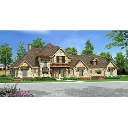 015-870: Luxury Country 4 Bed, 3 Bath Luxury Home Plan, 3668 Sq Ft: Full Blueprints with License to Build by Home Plan Marketplace - Lesuto