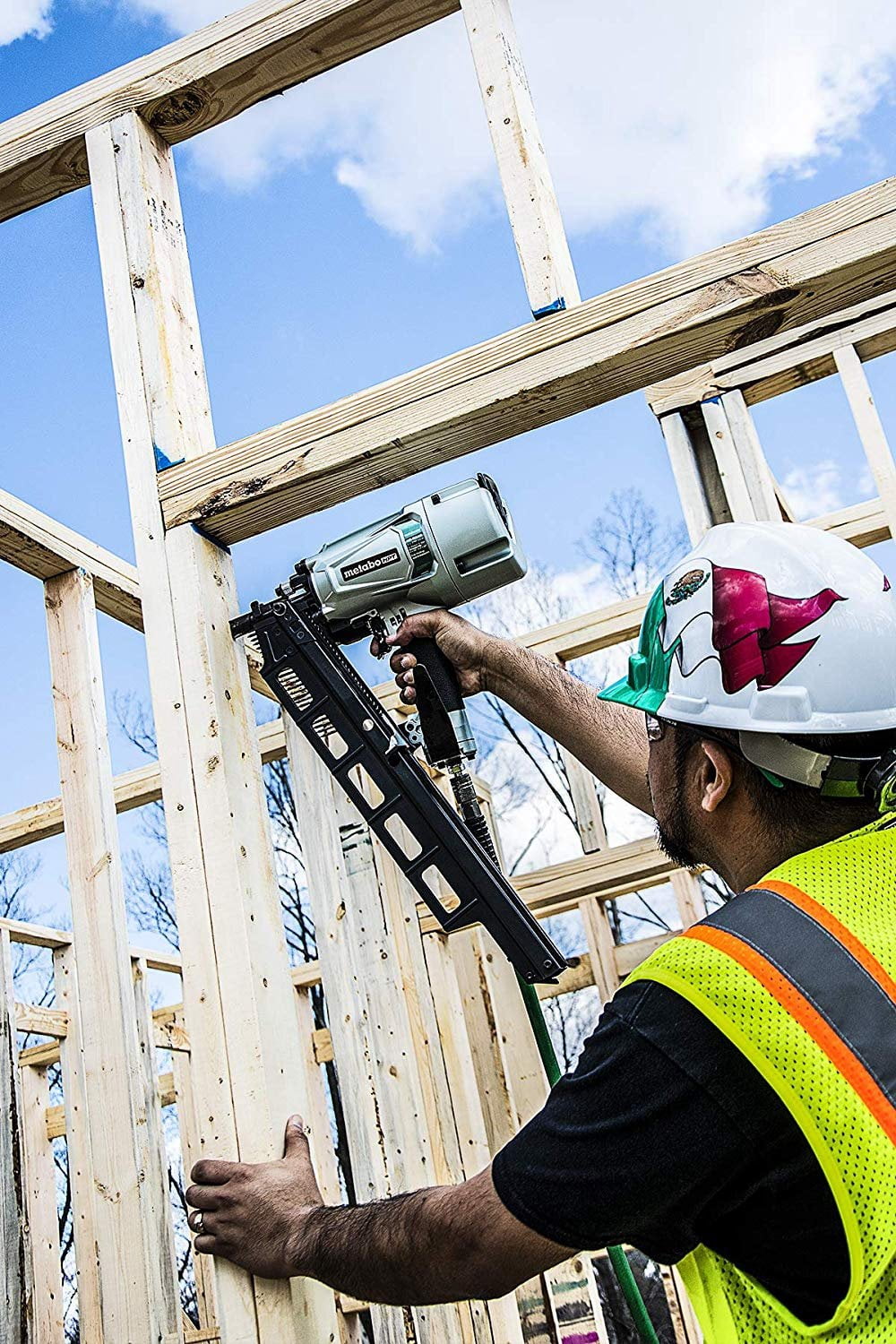 Metabo HPT Framing Nailer NR83A5 Pneumatic - 21 Degree, 2-3.25 In Nails, Tool-Less Depth