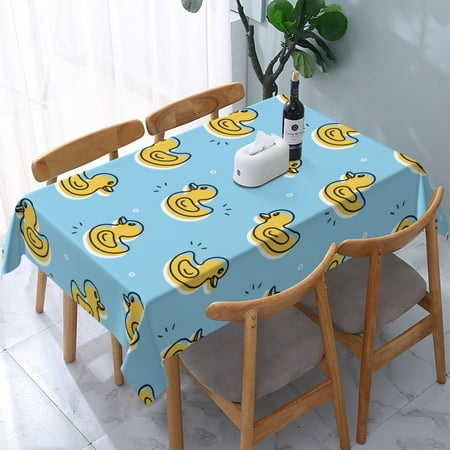 

Tablecloth Rubber Duck Swimming Table Cloth For Rectangle Tables Waterproof Resistant Picnic Table Covers For Kitchen Dining/Party(54x72in)