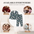 thumbnail image 7 of Pofeuu Lilies Flowers Print Womens Pajamas Set Long Sleeve Sleepwear Button Down Nightwear Soft Pj Lounge Sets Button Down Pajamas Women-Large, 7 of 7