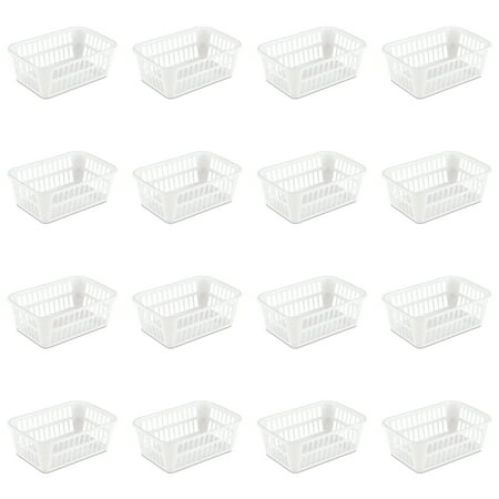 - Sterilite, Storage Basket, White, Case of 16