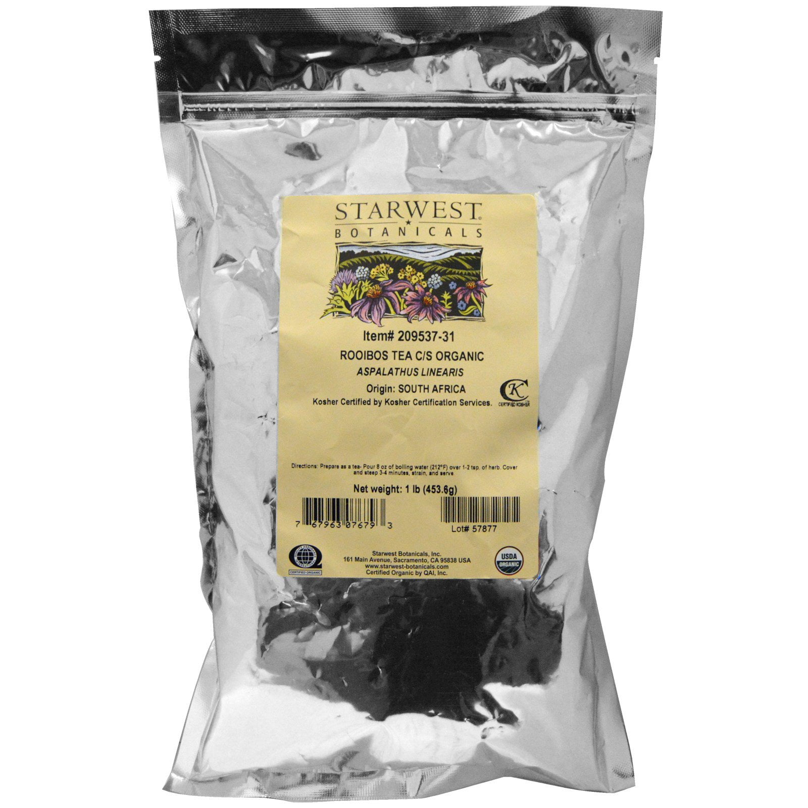 Starwest Botanicals Bulk Tea C/S Organic Rooibos 1 lb. Walmart