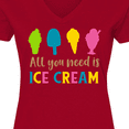 thumbnail image 4 of Inktastic All You Need is Ice Cream, Ice Cream Cone, Sundae Women's V-Neck T-Shirt, 4 of 5