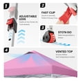 thumbnail image 4 of CROWN SHADES 10x10 Pop Up Canopy Tent with One Push Setup Easy Outdoor Sun Shade for Events, Parties, Camping Pink, 4 of 8