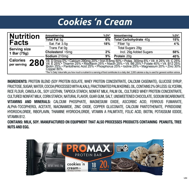 Promax, Cookies 'n Cream, 20g High Protein, Gluten Free, 6.95 oz