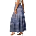 thumbnail image 4 of Floral Maxi Skirt for Women Elastic Waist Flowy Tiered Long Skirt with Pockets Beach Skirts Vacation Outfits, 4 of 6