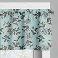 thumbnail image 3 of Ambesonne Floral Valance Pack of 2, Curly Branches of Flowers, 54"X18", Pale Blue Brown, 3 of 5