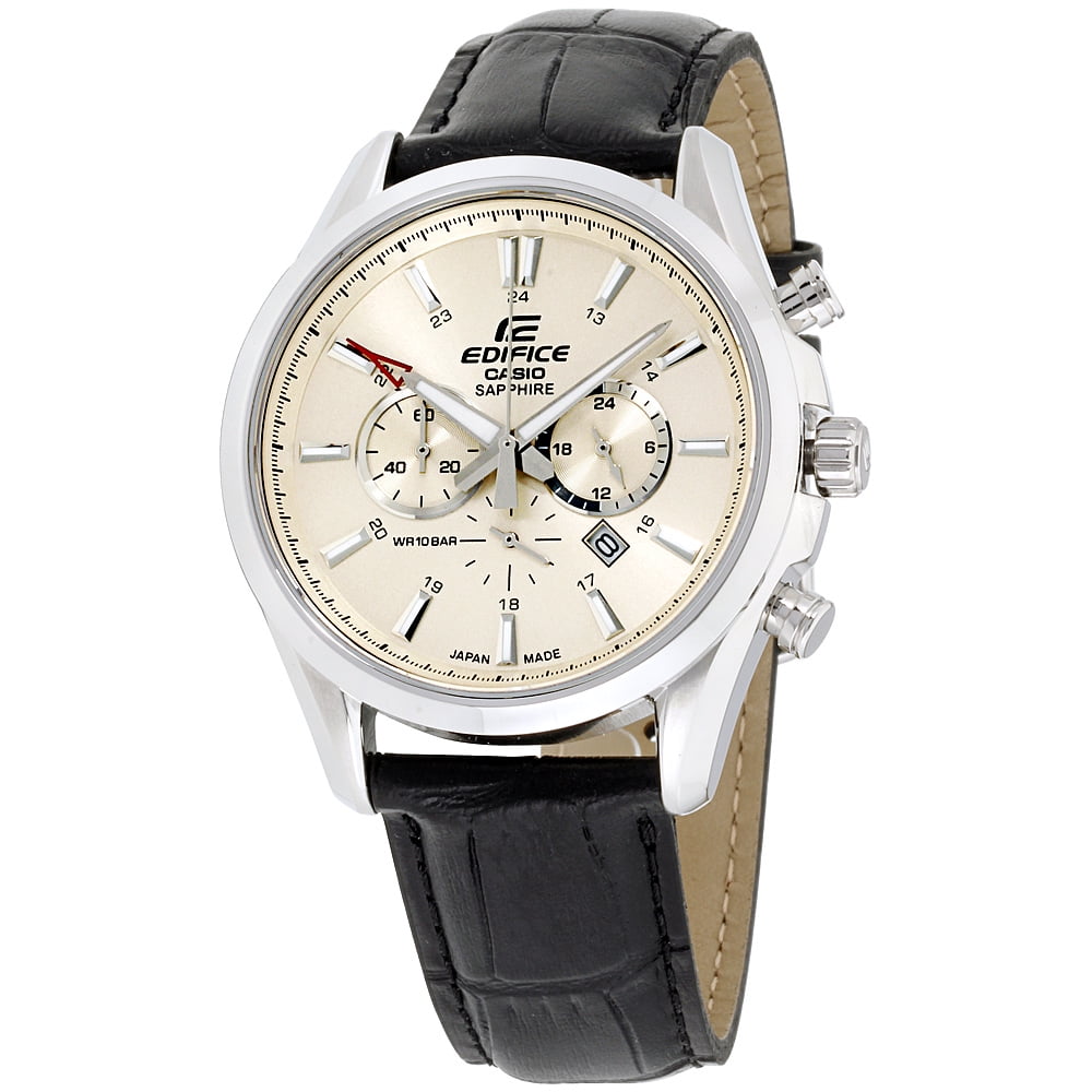 edifice leather belt watches