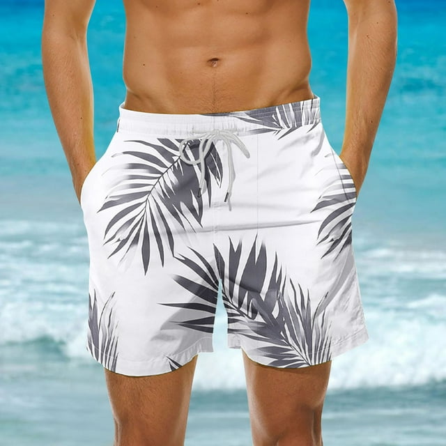 UVEASISHA Big and Tall Beach Shorts for Men Swim Trunks Tropical Print Hawaiian Shorts Lightweight Quick Dry Aloha Shorts Drawstring Waist Board Shorts with Pockets Daily Sales Multicolor XL