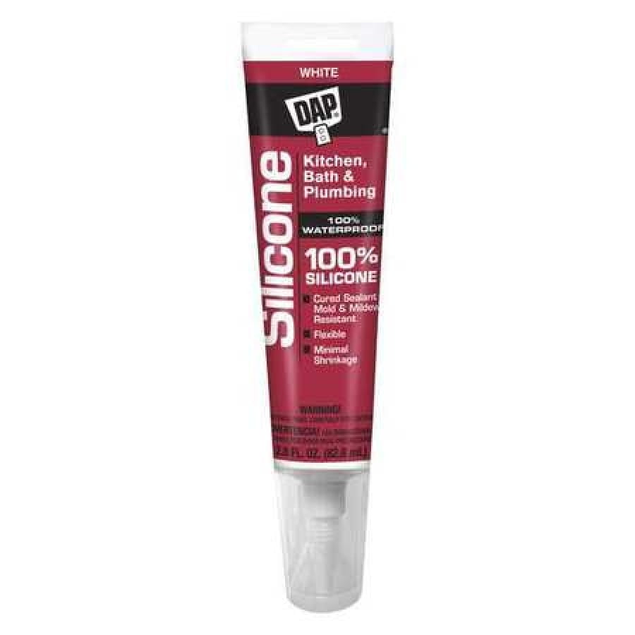 DAP 00750 2.8 oz. White Silicone 100 Rubber Sealant Tube