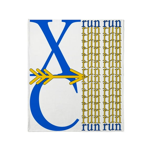 CafePress - XC Run Royal Blue Gold Throw Blanket - Soft Fleece Throw Blanket, 50"x60" for All Ages