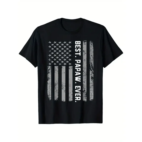 Best Papaw Ever Vintage American Flag T Shirt T-Shirt, Suitable for Mens & Womens Outdoor T-Shirt, 100%cotton, S-XXXL