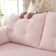 thumbnail image 4 of 78.7" Sleeper Sofa Bed,3-in-1 Teddy Fabric Multi-Functional Foldable Sofa Bed for Living Room,Guest Bed,Playroom,Pink, 4 of 7