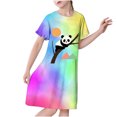 thumbnail image 1 of RXIRUCGD 2025 Vêtements d'Été pour Enfants 3-12 Ans Mode Imprimée Pyjama Rêveur Mi-Mollet Chemise de Nuit, 1 of 3