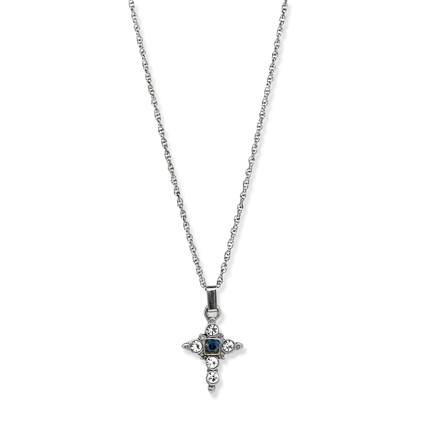 Symbols Of Faith Crystal Cross Pendant Necklace 16 + 3 Extender
