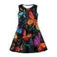 thumbnail image 3 of Suhoaziia Twirl Bodysuit Dress Baby Swing Midi T-Shirt Dress Size 13T-14T,Psychedelic Butterfly Skin Friendly Midi Dress for Going Out Dancing Dating Princess Dress, 3 of 6