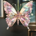 thumbnail image 4 of JIhuahe Crystal Butterfly Acrylic Car Pendant with Diamond Art Design, Sun Catcher Hanging Ornament for Window Decor,Pink, 4 of 8