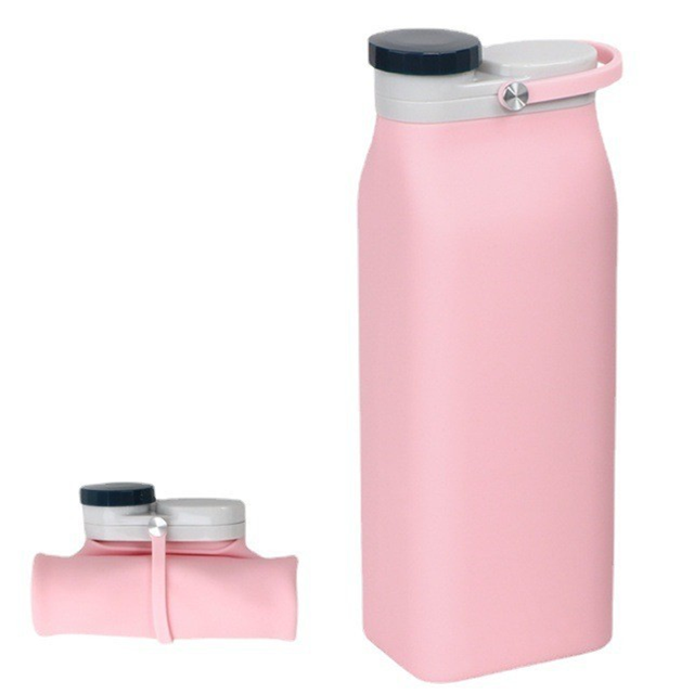 Taza de agua plegable de silicona portátil para deportes al aire libre-rosa Adepaton CPB-DE-LYY1719-3