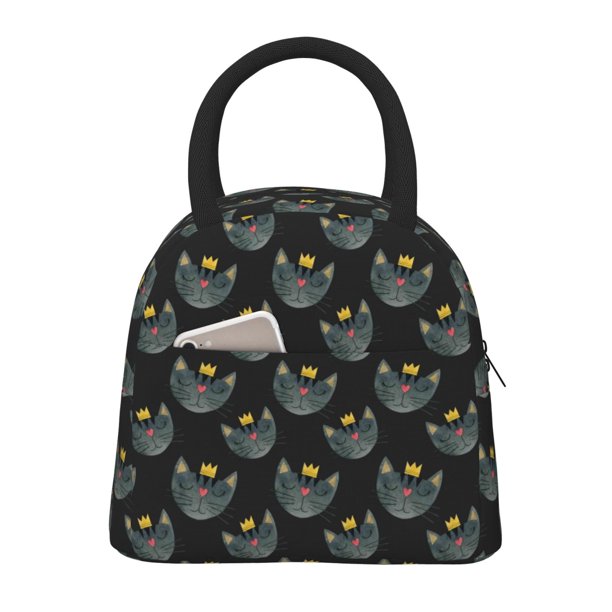 Balery Faces Of The Cat Bolsa de Almuerzo para Mujeres, Caja de Almuerzo, Bolsa de Almuerzo Pequeña Impermeable, Tote de Almuerzo Reutilizable con Gran Capacidad