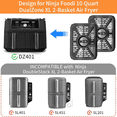 thumbnail image 5 of GCQ Air Fryer Grill Pan for Ninja Foodi DZ401 DZ550 DZ302 10 QT DualZone Air Fryers, Air Fryer Replacement Parts Grill Plate Tray Accessories, 5 of 8