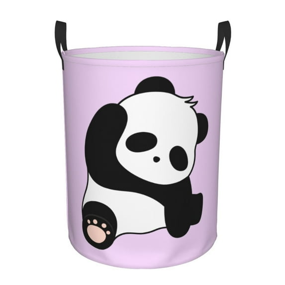LNWH Laundry Basket, Panda With His Head Tilted Pattern Foldable Laundry Hamper With Handles Waterproof, Medium Size