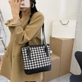 thumbnail image 1 of Bolso a cuadros Vintage para mujer, de compras diarios, de hombro simples de viaje de PU, 1 of 6