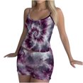thumbnail image 2 of PNTUTB Women's Fashion Two-piece Tie Dye Print Spaghetti-strap Top and Shorts Comfortable Homewear Pajamas Set, 2 of 6