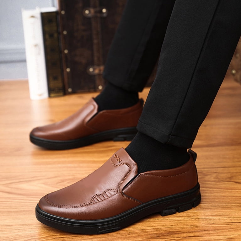 mens brown slip resistant dress shoes Amberjack The Slip-On (Coffee) 13 main image 1