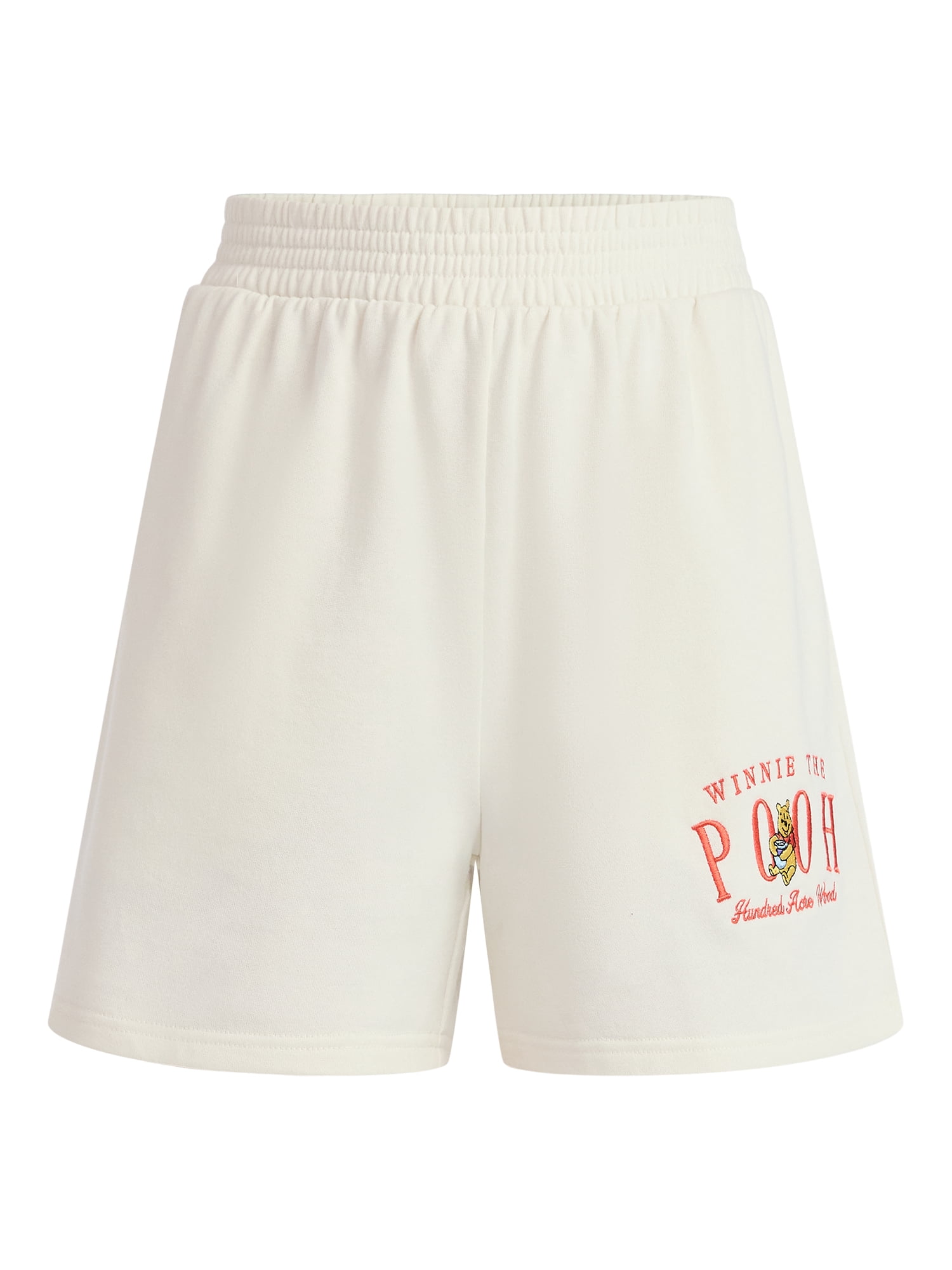 Winnie the Pooh Women’s Graphic Shorts with Embroidery, 5" Inseam, Sizes XXS-XXL