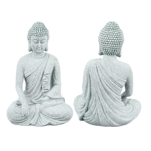 Small Buddha Decoration Exquisite Craftsmanship Green Sandstone Buddha Ornaments for Fish Tank Zen Sitting Buddha