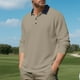 thumbnail image 4 of Blusa y camisa de manga larga con cuello vuelto para hombre, estilo informal, de golf, de negocios, con botones sueltos, de media manga, con cuello vuelto, blusas de poliéster para hombre, 4 of 9