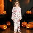 thumbnail image 2 of JAJAHO Halloween Girls Pajama Set Long Sleeve Shirt Long Pants Pajamas Kids Cute Pattern Pj Sets Sleepwear For 3-14Y, 2 of 4
