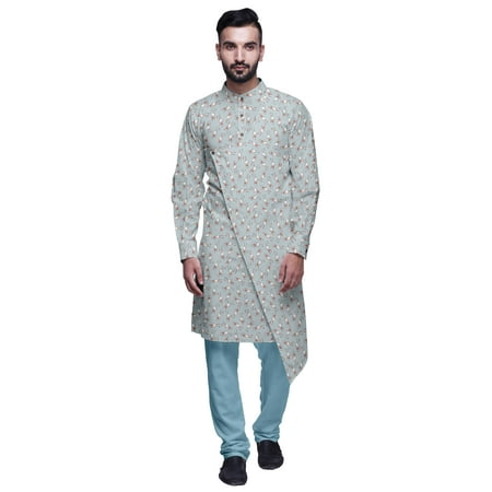 

Atasi Party Wear Kurta Pajama For Men Mandarin Collar Ethnic Printed Kurta Set