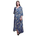 thumbnail image 1 of Bimba Floral Long Caftan Maxi Dress Beach Swimwear Cover up Womens Kaftan-XL-3X, 1 of 5