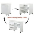 thumbnail image 5 of Jaxpety Moving White Folding Sewing Table Craft Table with Adjustable Versatile Shelves Storage Cabinet Lockable Wheels, 5 of 6