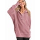thumbnail image 3 of Sudadera con Capucha de Larga Extragrande para Mujer, Cuello en V, Botones y Abertura Lateral, Estilo Informal. Melocotón L, 3 of 9