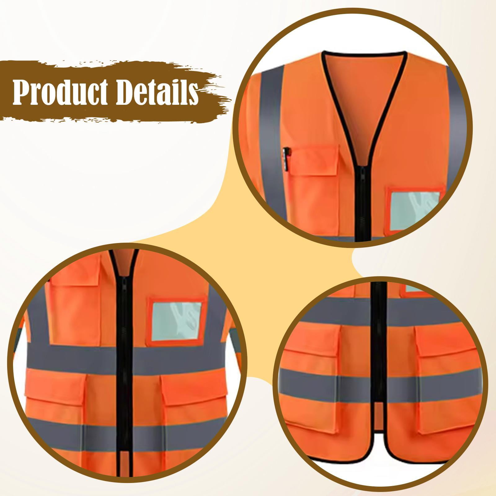 Reflective Safety Vest Long Sleeved High Visibility Lightweight Cloth for Construction Workers Outdoor