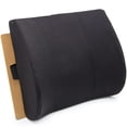 thumbnail image 1 of Almohada de apoyo lumbar DMI para silla, con funda extraíble y lavable, y relleno firme para aliviar el dolor lumbar y mejorar la postura, 35,5 x 33,2 x 12,7 cm, espuma contorneada, Elite, color negro, 1 of 5