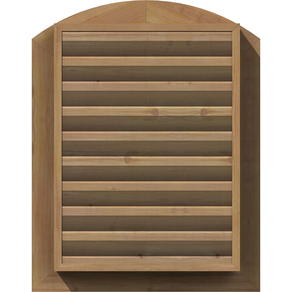 Ekena Millwork 18"W X 24"H Arch Top Gable Vent (23"W X 29"H Frame Size): Unfinished, Functional, Smooth Western Red Cedar Gable Vent W/ Brick Mould Face Frame