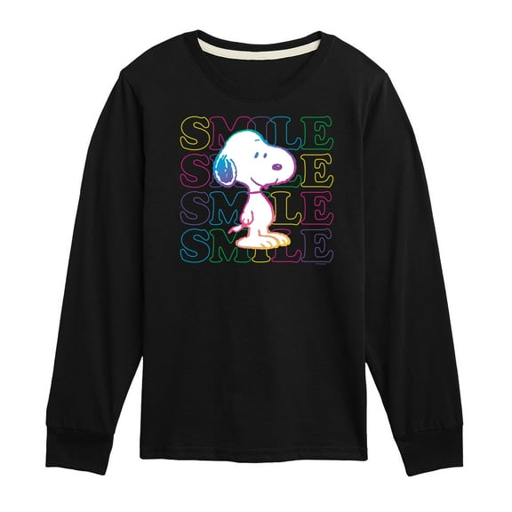 Peanuts - Smile Rainbow Snoopy - Youth Long Sleeve Tee
