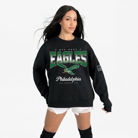 Women's Gameday Couture Black Philadelphia Eagles Powerhouse Play Premium Fleece Sweatshirt