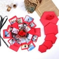 thumbnail image 4 of WDOplteas Explosion Box Hexagonal DIY Álbum Fotos Scrapbooking Bomb Box Gift (Rojo), 4 of 9