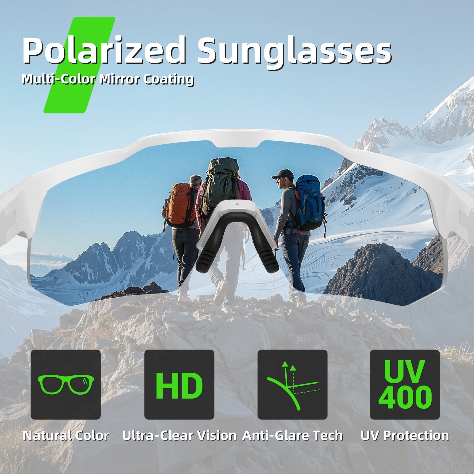HAAYOT Polarized Sports Sunglasses for Men Women UV Protection Baseball Cycling Running Driving Fishing Glasses