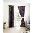 thumbnail image 3 of Teal Purple Forest Blackout Curtains for Bedroom/Living Room, Thermal Insulated Kitchen Curtains, Pine Tree Summer Botanical Modern Art Grommet Darkening Window Treatment Drapes 52"x63"x2, 3 of 8